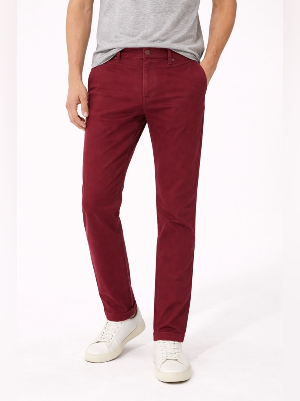 J.Crew stretch chino pants in a bold red color—new without tags Size W30L32